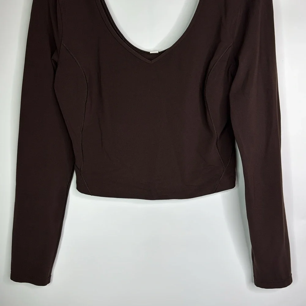 Lululemon Align Long Sleeve Brown Crop Top Size 8